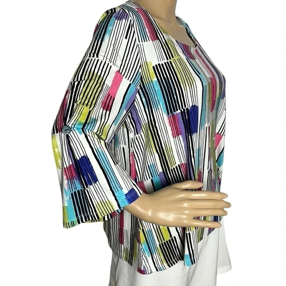Fluted sleeve blouse  ,Oversize,swing blouse,striped,tulip,boho,flare,HABITAT - Picture 1 of 17